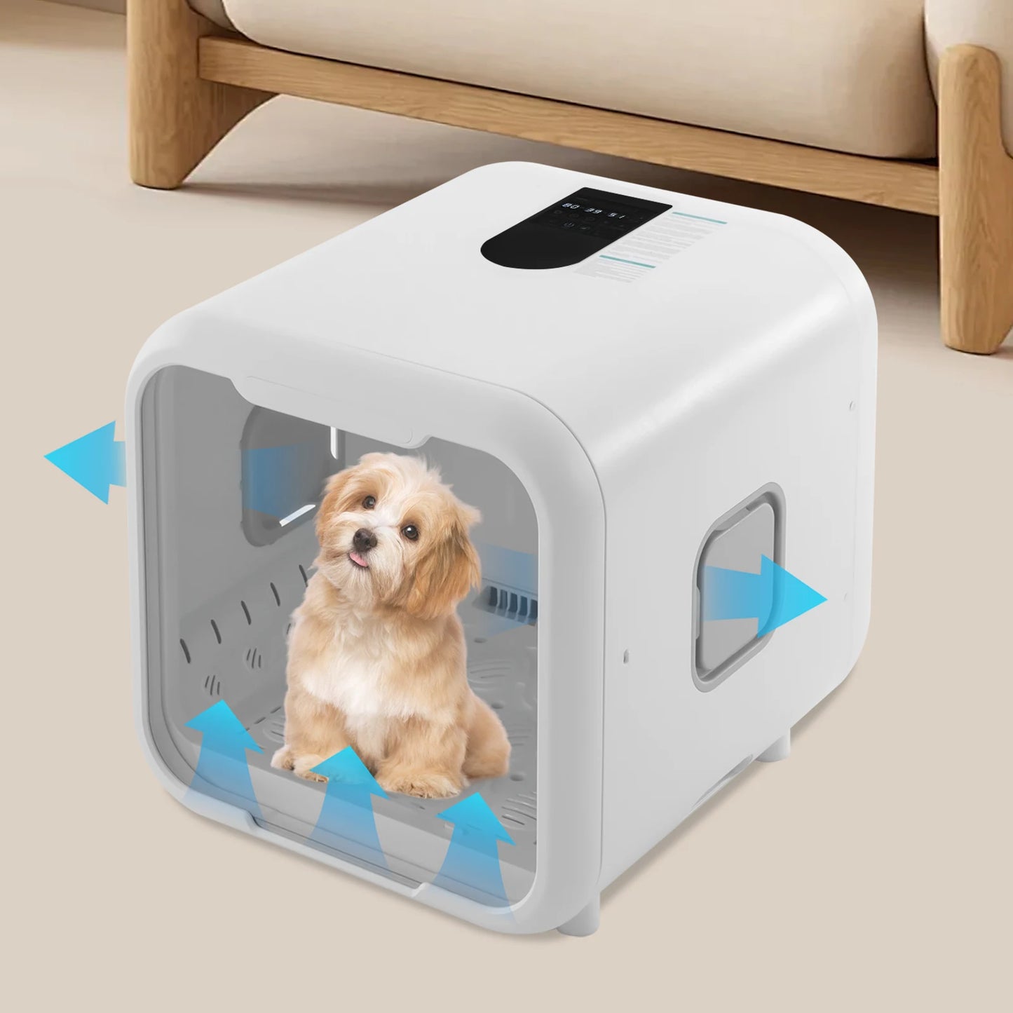 Pet Grooming Hair Dryer Box Adjustable Wind and Temperature Uv Sterilization Cabinet