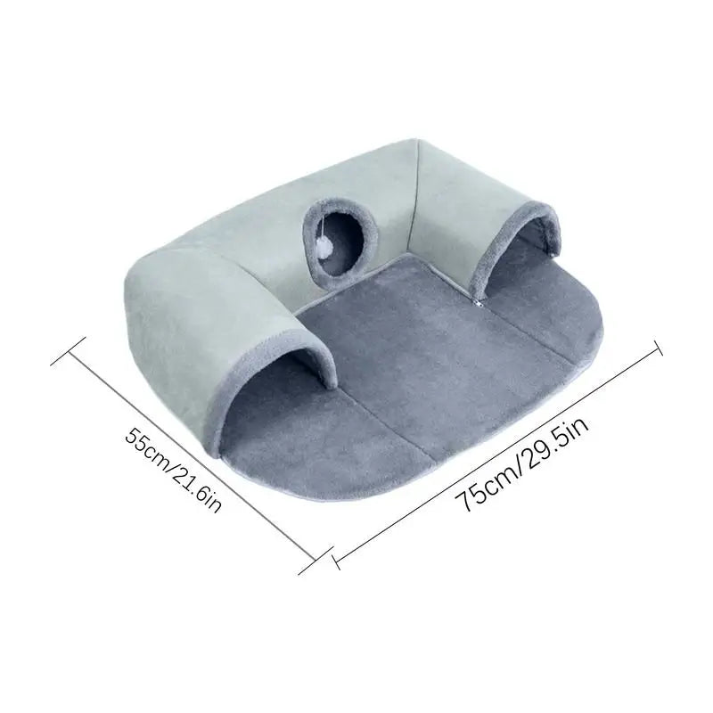Cat Tunnel For Indoor Cats Removable Cat Beds Washable U Shape Cat Cave