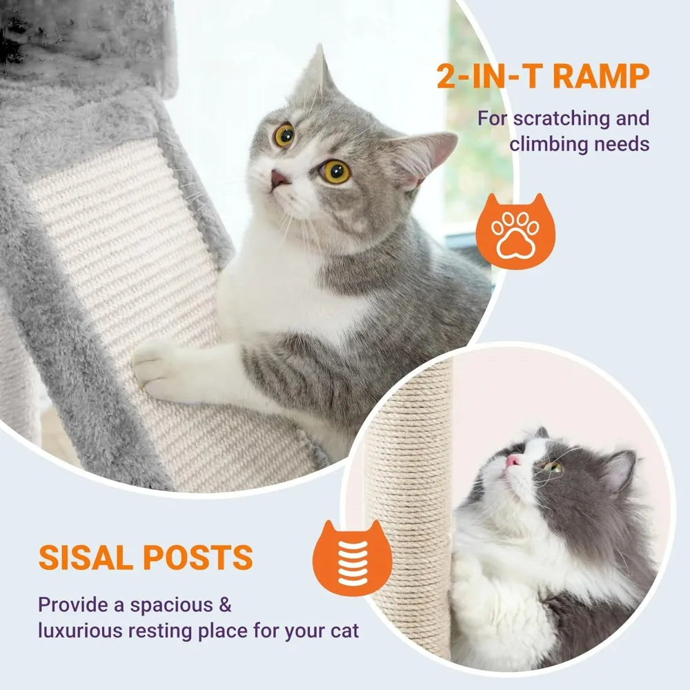 81 Inches Tall Cat Tree Multi-Level Large Climbing House