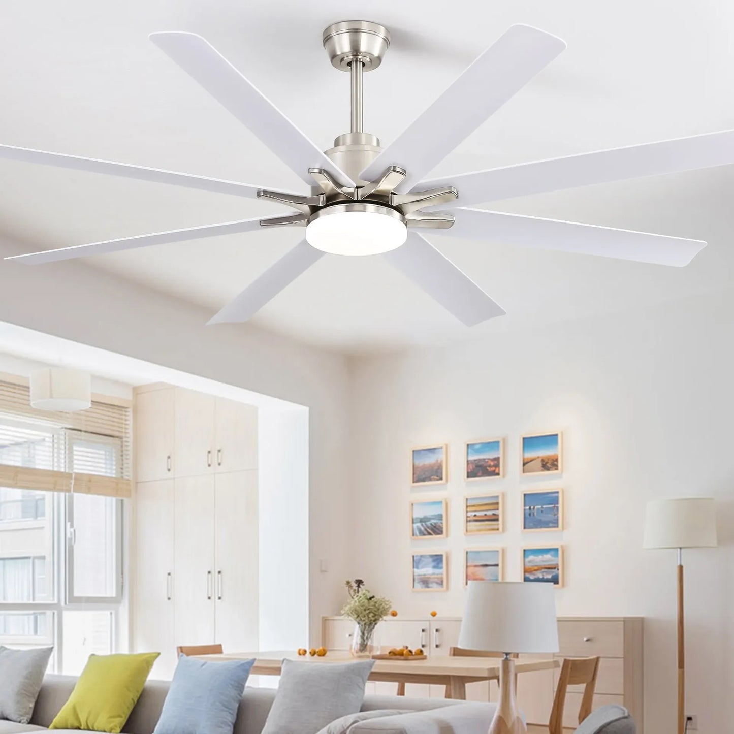 Sofucor Smart App Control 66-inch Ceiling fan with LED DC with remote control for Living room Bedroom