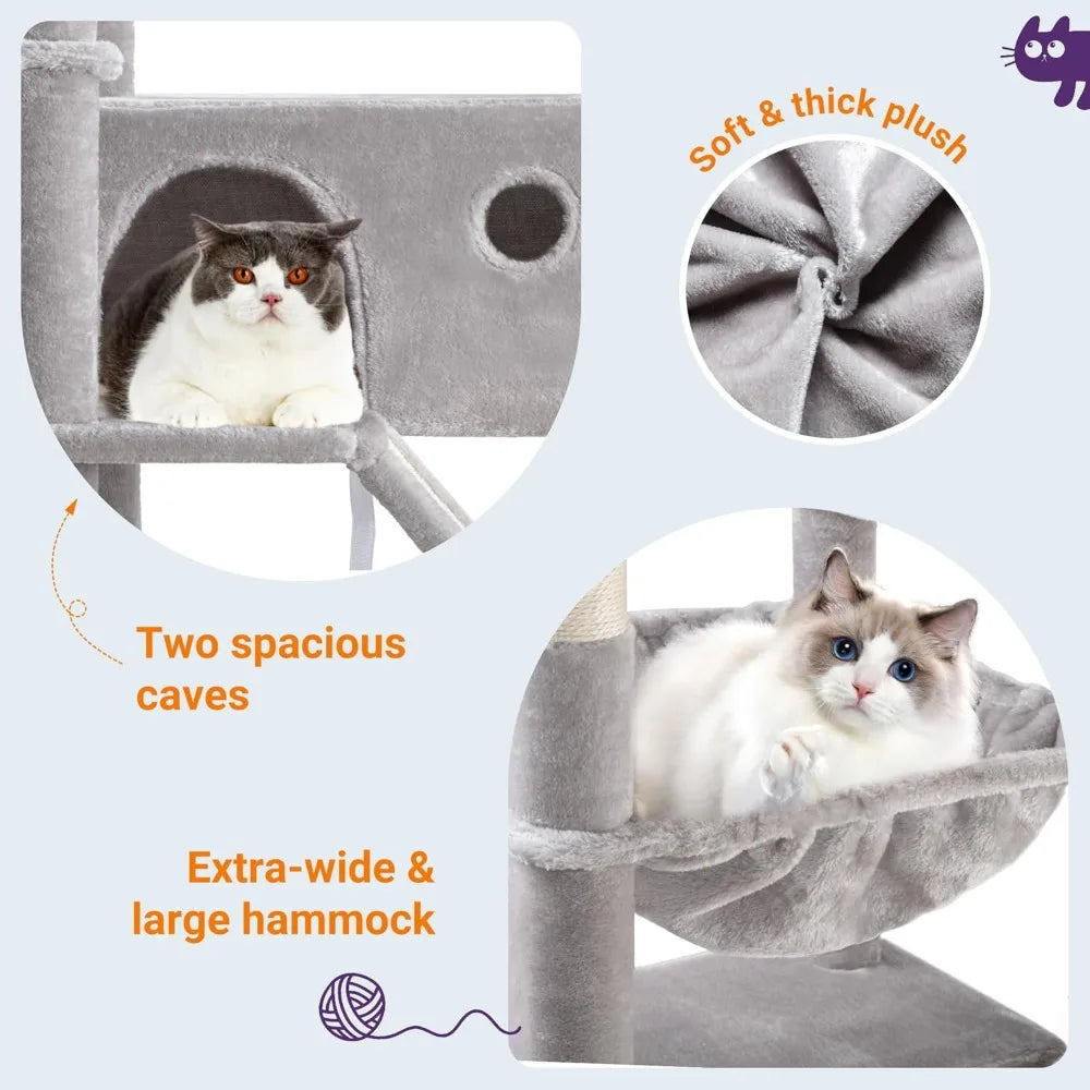 81 Inches Tall Cat Tree Multi-Level Large Climbing House