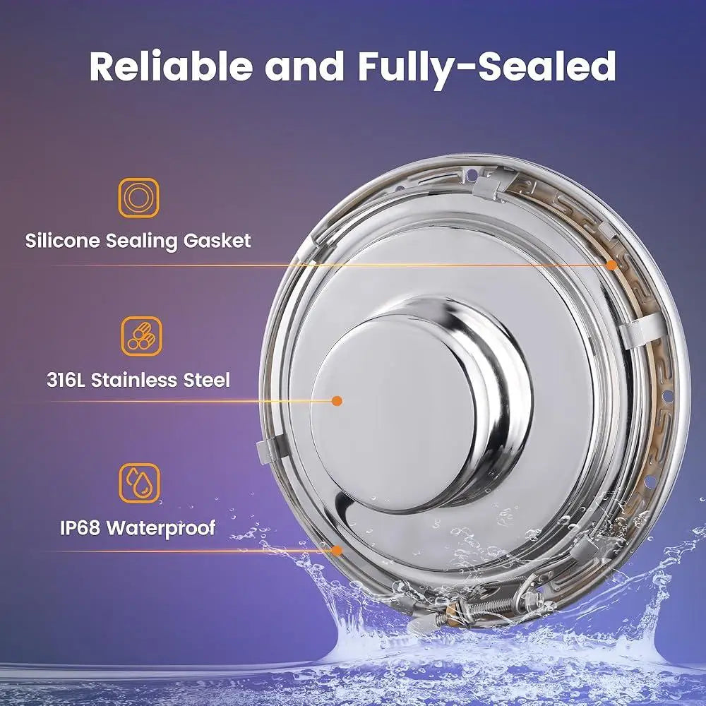 12V AC Pool Lights Color Changing LED Underwater Light with Remote Control 10 Inch Waterproof Durable Inground Pools