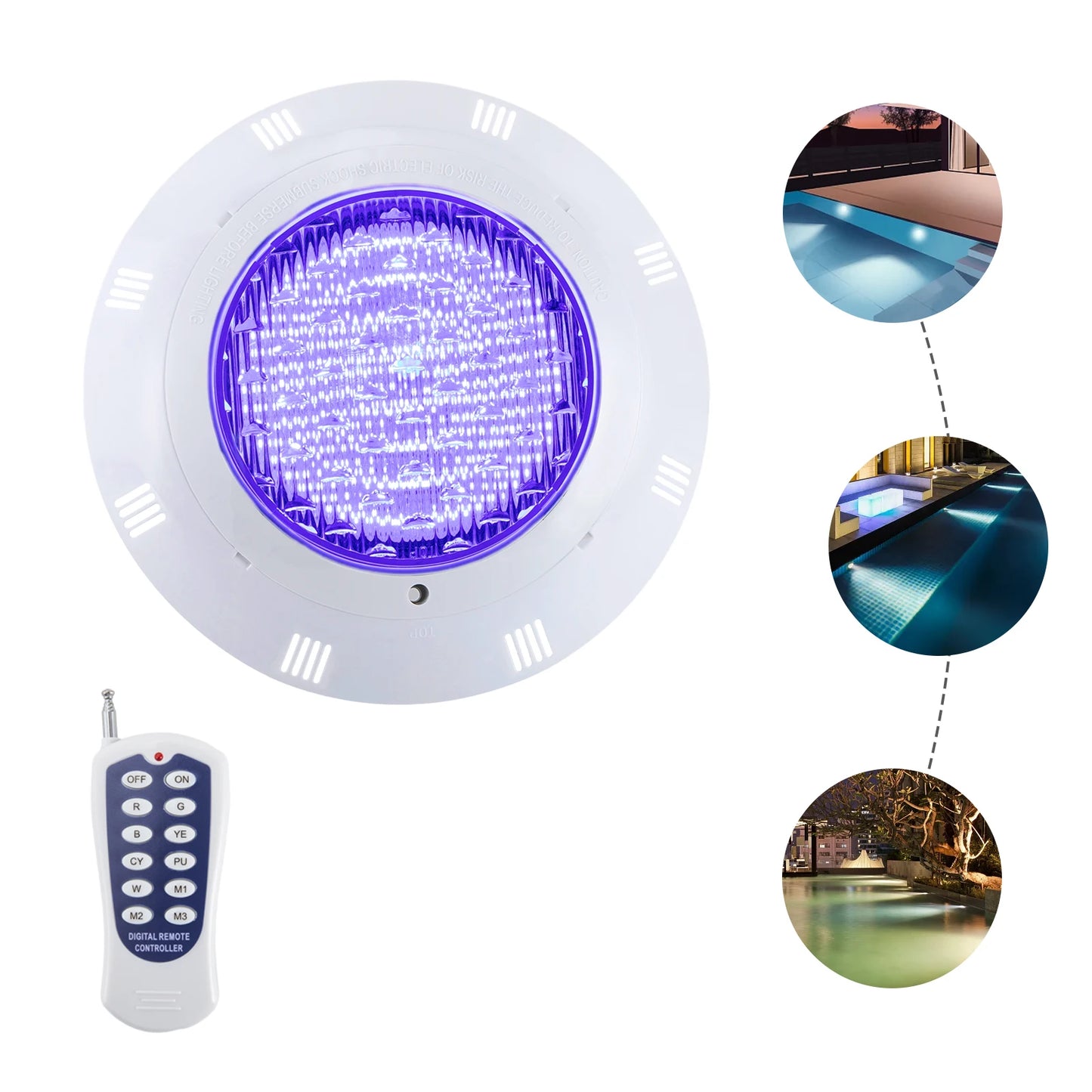 Pool Lights with 7 Color Combinations, IP68 Waterproof, 3 Dynamic Modes, 360° LED Beads, ABS & PC Housing for Pool Parties