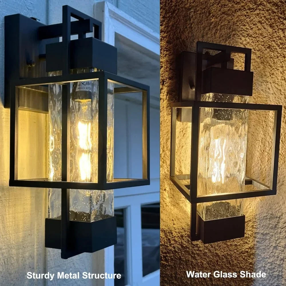 Outdoor Light, 2 Pack, Fixtures Dusk To Dawn Outdoor, 15" Exterior Wall Sconce Waterproof Porch Light, Solar Lights