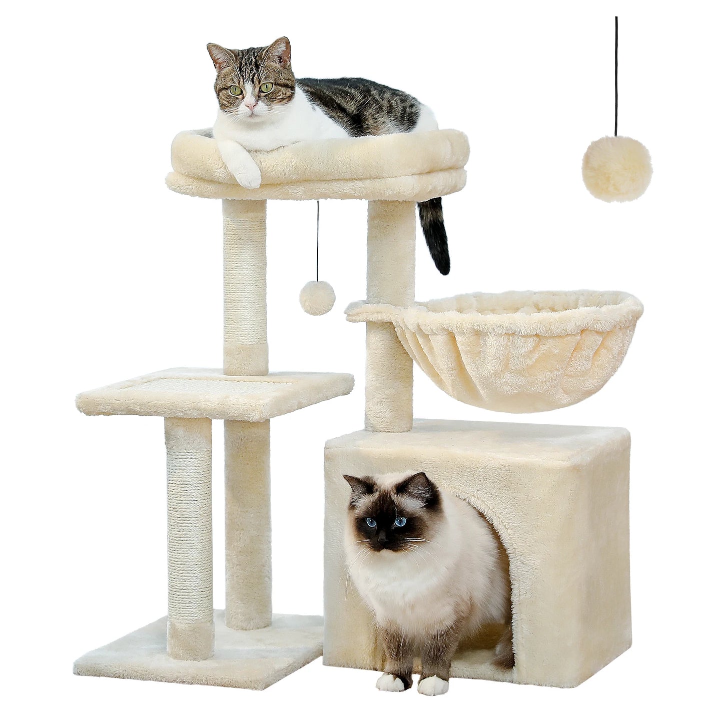 Cat Tree Cat Tower for Indoor Cats with Hammock Grey