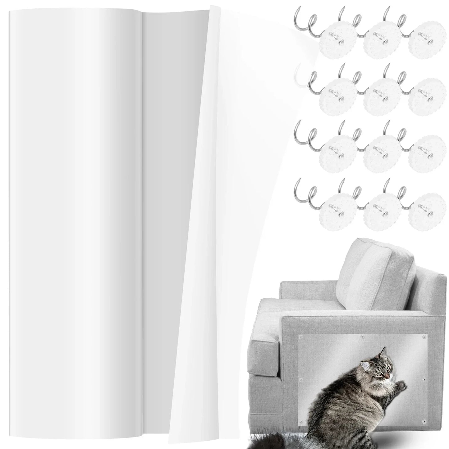 45x500cm Cat Anti Scratch Tape Transparent PVC Self-Adhesive