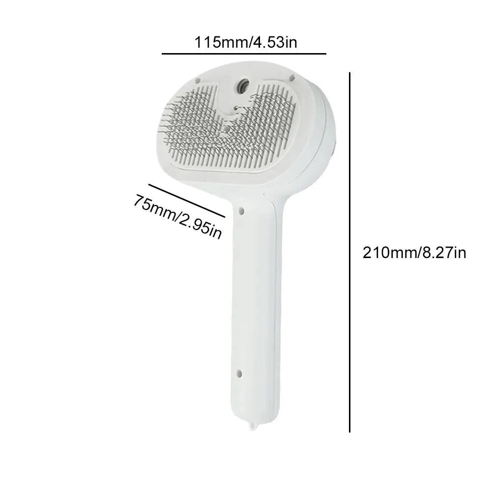 Cat Grooming Brush with Release Button Massage Grooming Brush Rechargeable Spray for Dogs and Cats