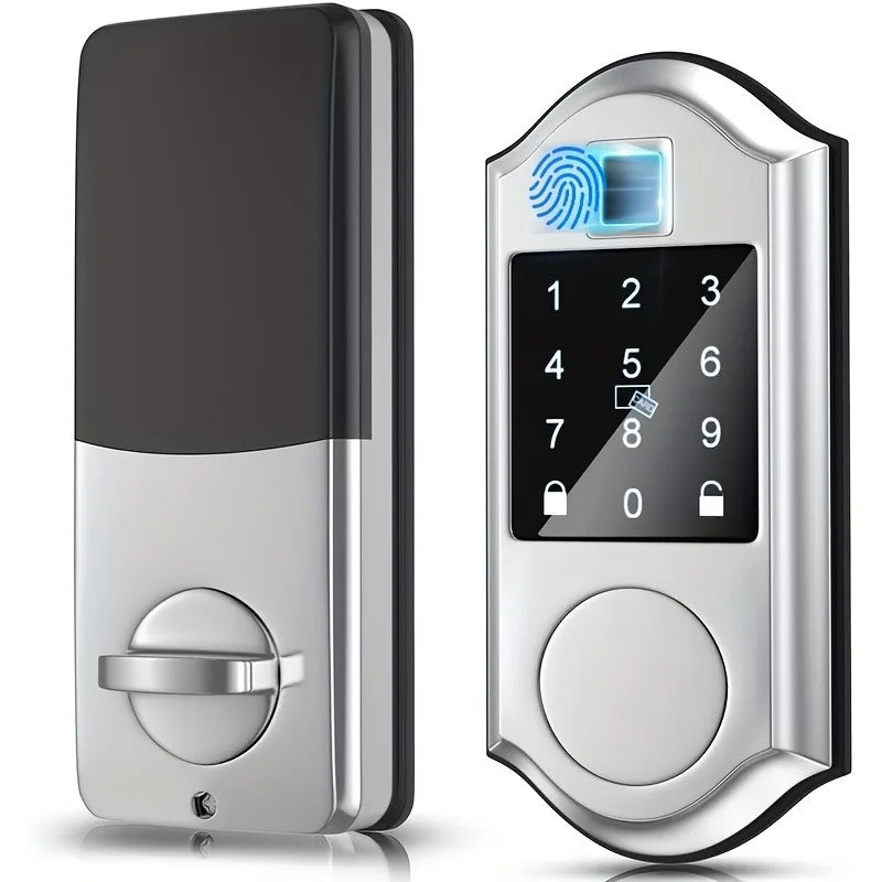 CIEPOJIT Smart Fingerprint Deadbolt Smart Door lock Electric Lock with Latch Auto Lock Key/Password/ TTLOCK APP