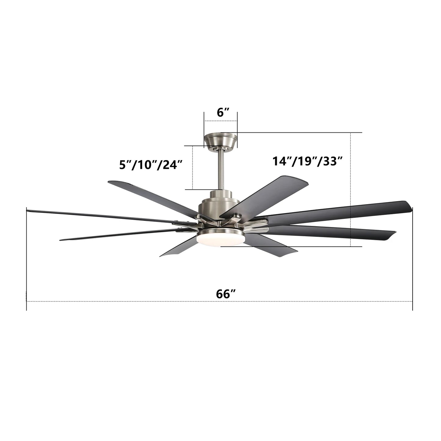 Sofucor Smart App Control 66-inch Ceiling fan with LED DC with remote control for Living room Bedroom