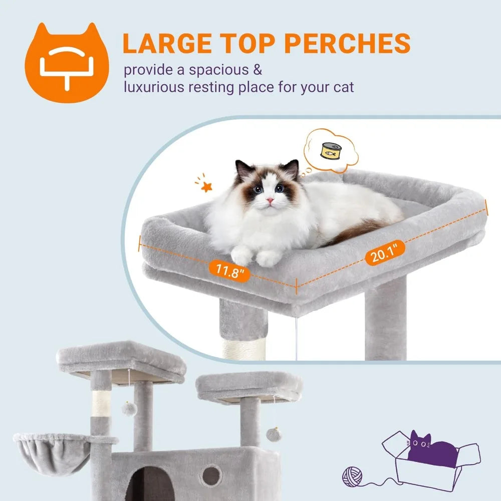 81 Inches Tall Cat Tree Multi-Level Large Climbing House