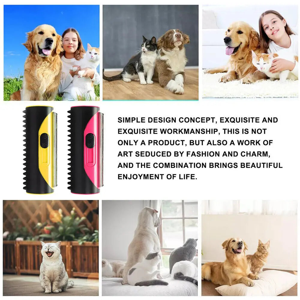 Pet Dog Hair Comb Hair Removal Combs Lint Roller Dog Cat Puppy Cleaning Brush Cats Sofa Carpet Hair Shedding Trimmer Deshedding