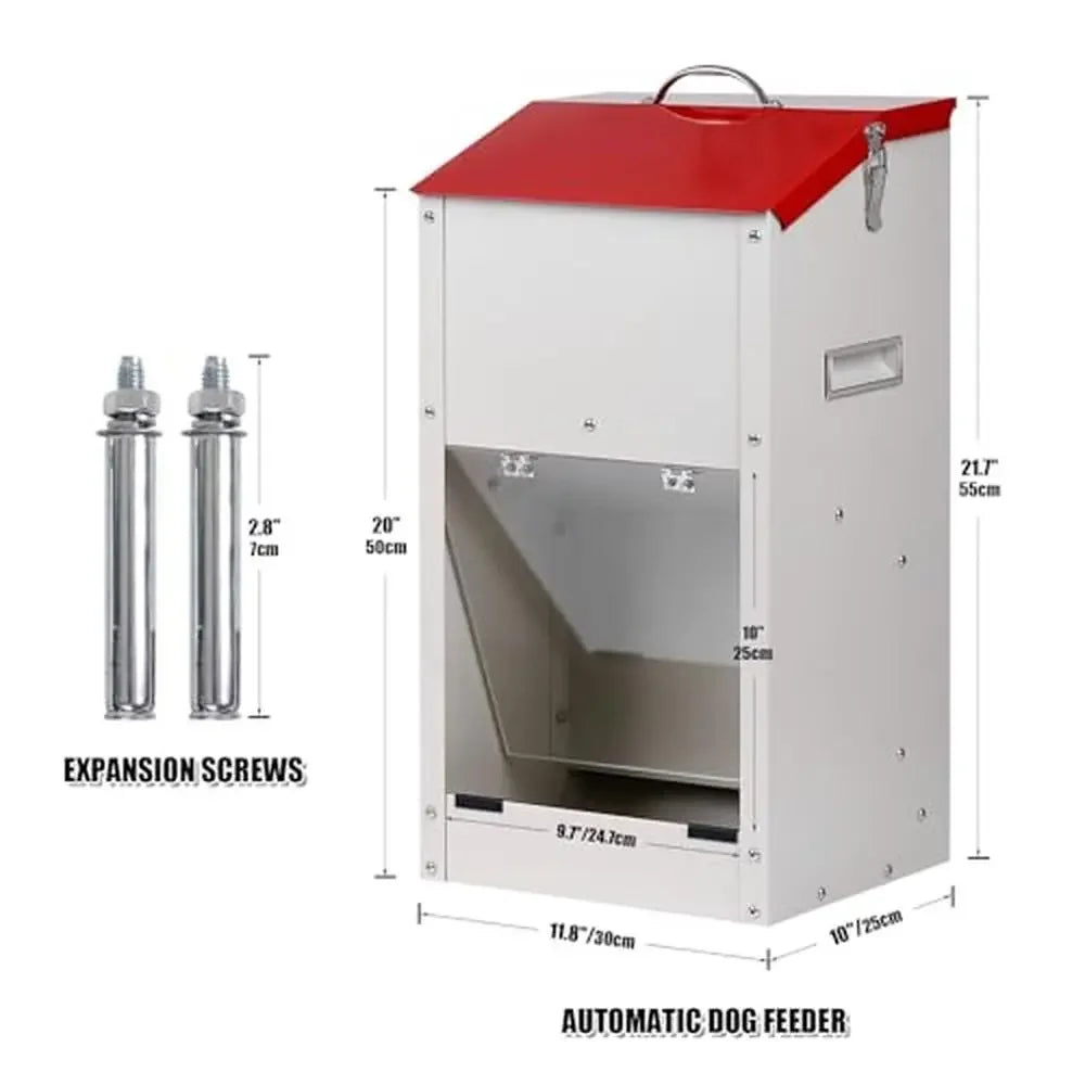 Large Breed Dog Food Dispenser Gravity Feeder 25lbs Steel