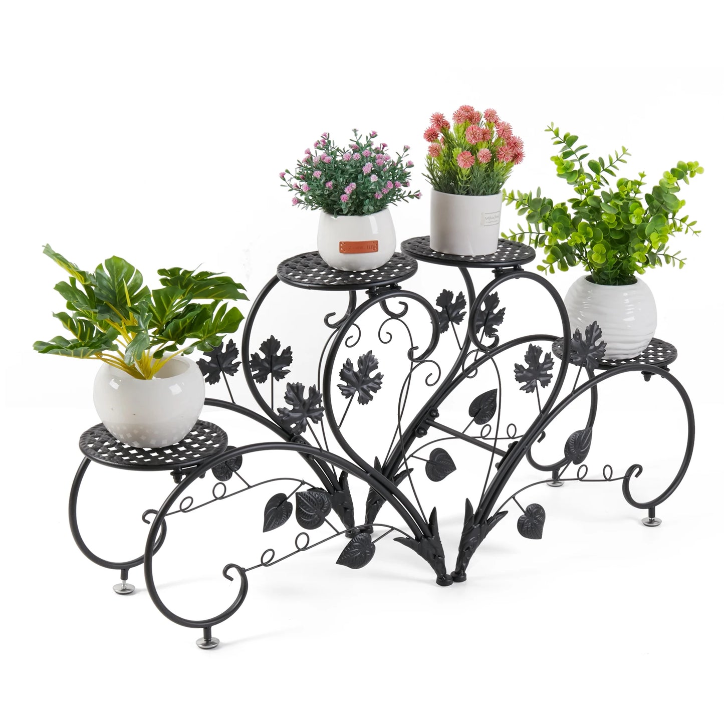 1 Pair of Tall Metal Plant Stands Elegant Iron Flower Pot Holder