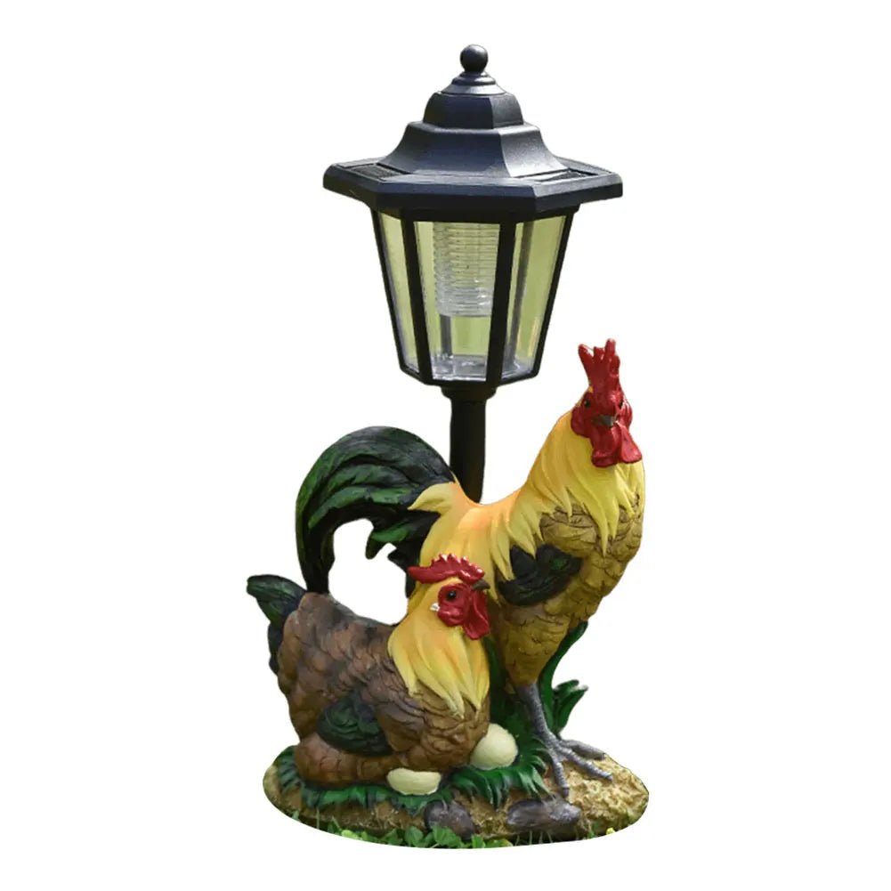 Solar Hexagonal Garden Lamp Resin Cute Figurine Light Animal/Child/Gnome Hexagonal Decorative Lamp Courtyard Decoration
