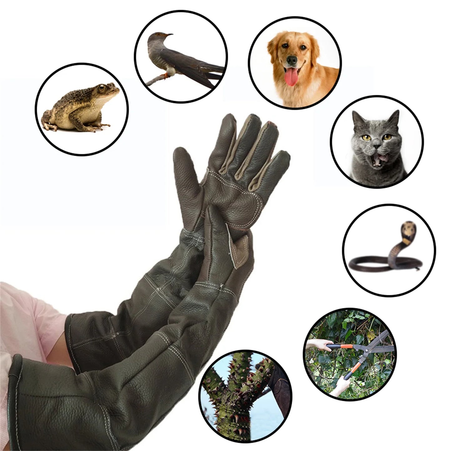Pet Handling Gloves Strengthened Leather Anti Bite Protective Gloves Pets Grasping Protective Safety Gloves For Catch Cats Dogs