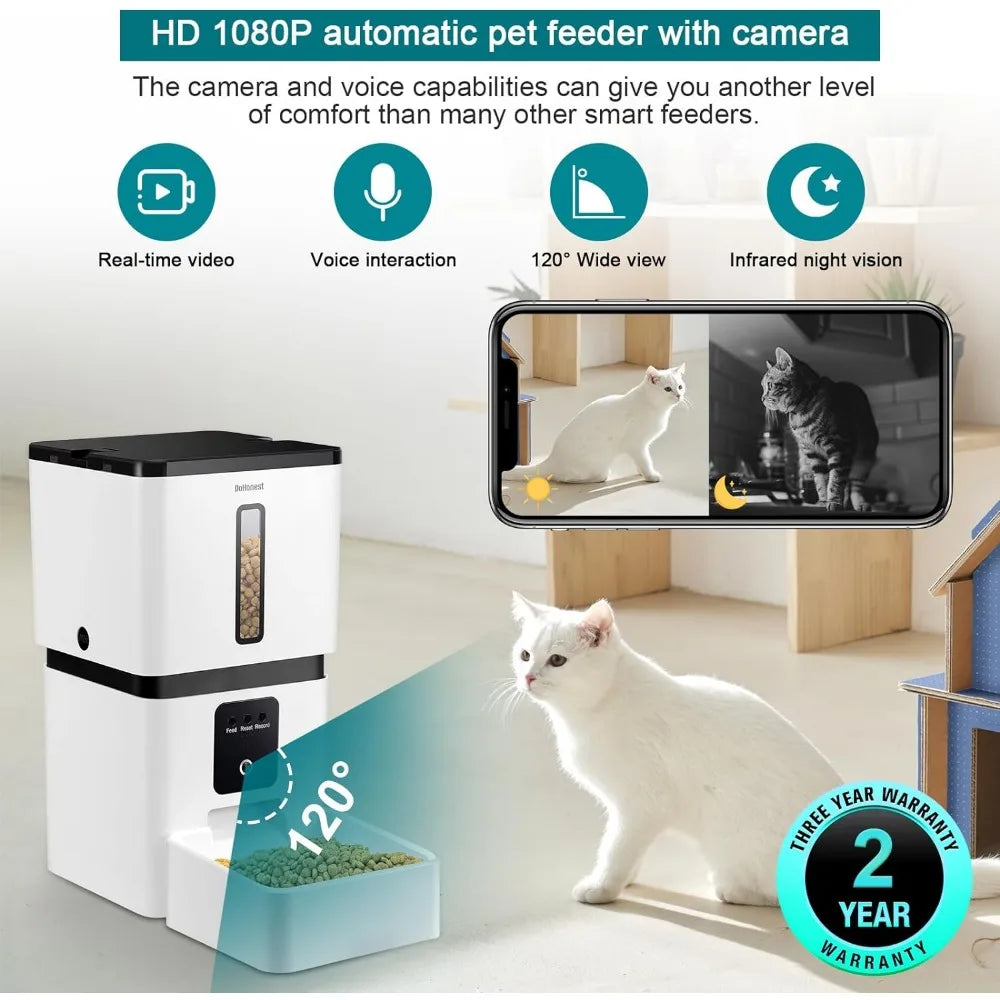 DoHonest Automatic Dog Feeder with Camera 8L Smart Dispenser