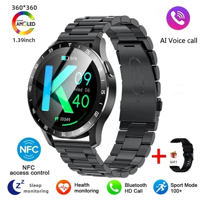 2024 New Bluetooth Call Smart Watch High End Men's Multi Sport Mode NFC IP67 Waterproof Fitness Women's Electronic Watch