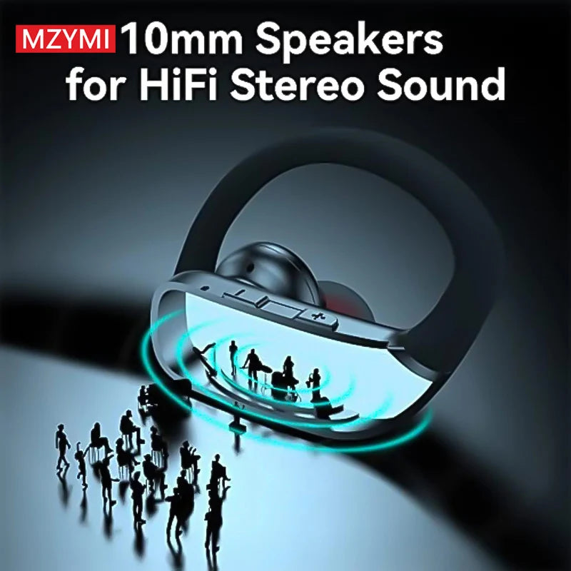 MZYMI Over-Ear Headphones Earhook T16 Bluetooth Earbuds In Ear Sports Earphones Hifi Sound Gaming Headsets LED Display For Phone