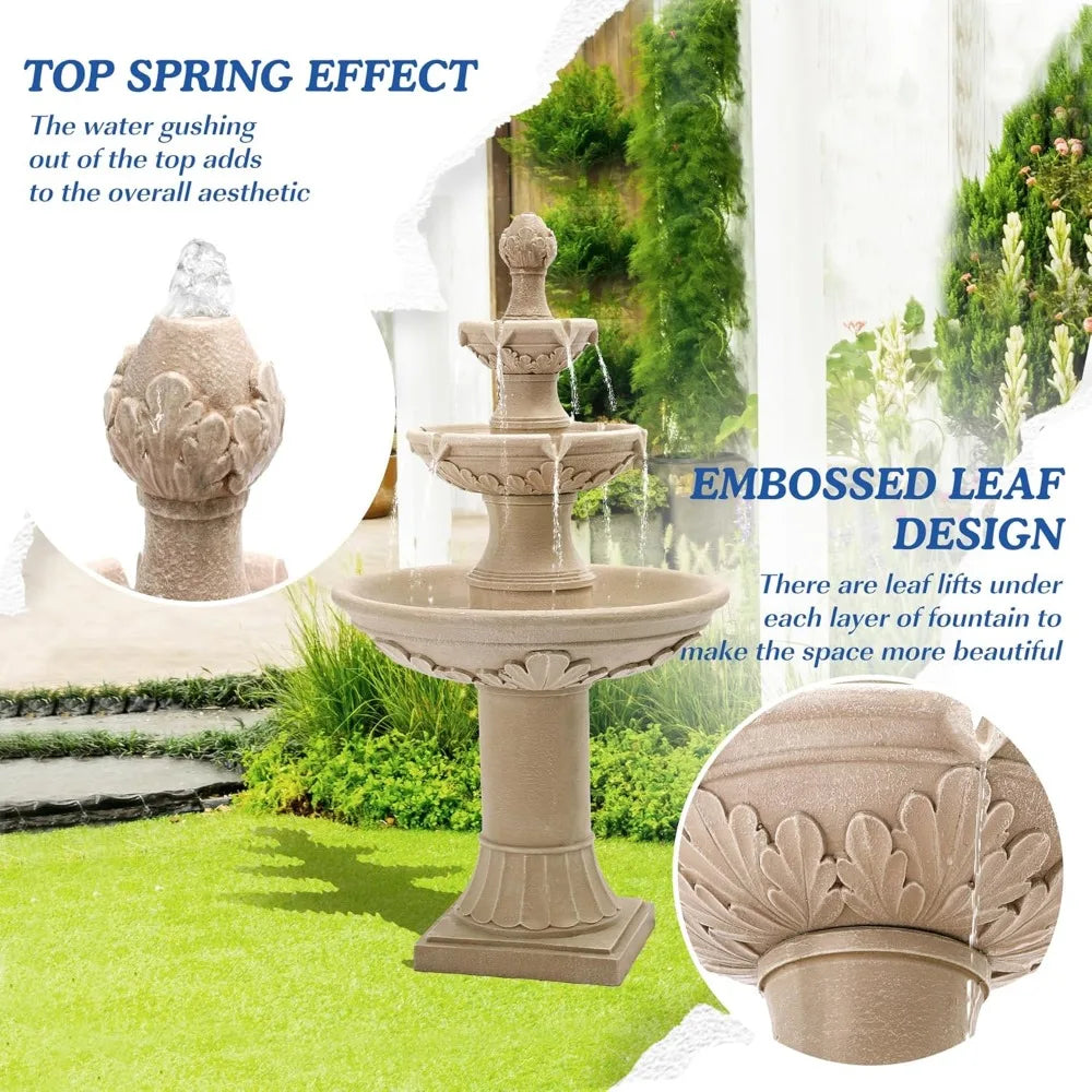 Outdoor Resin Cascading Water Fountain