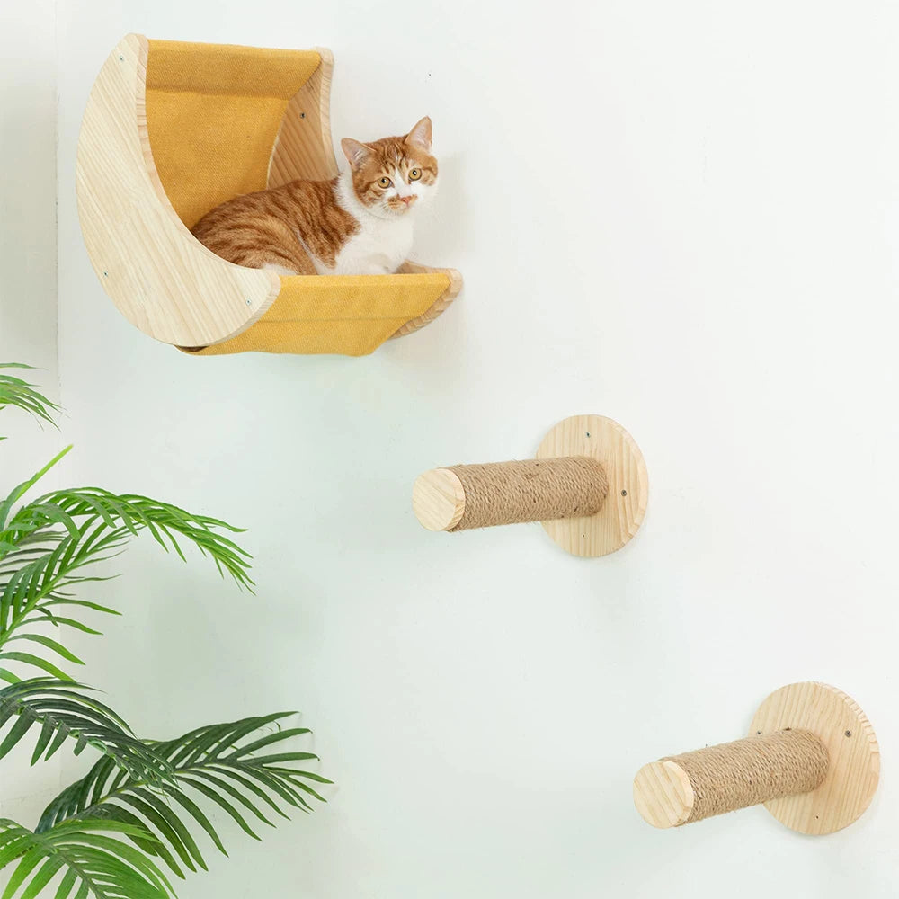 Cat Shelf Wall Hammock Climbing Shelves Moon Shaped Perches