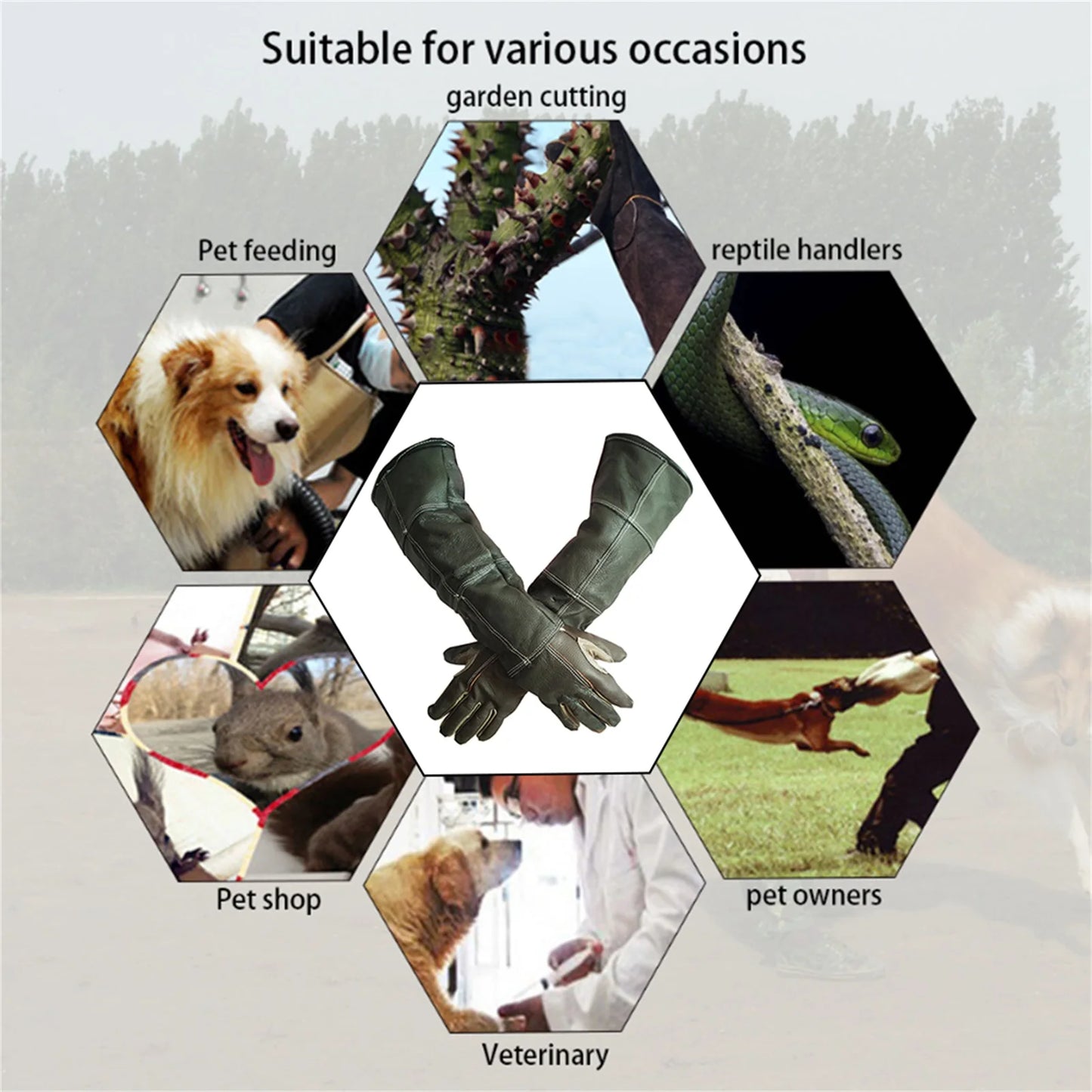Pet Handling Gloves Strengthened Leather Anti Bite Protective Gloves Pets Grasping Protective Safety Gloves For Catch Cats Dogs