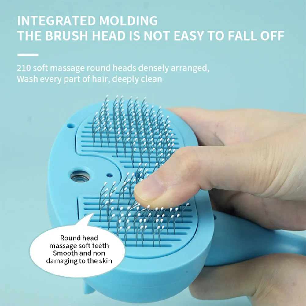 Cat Grooming Brush with Release Button Massage Grooming Brush Rechargeable Spray for Dogs and Cats