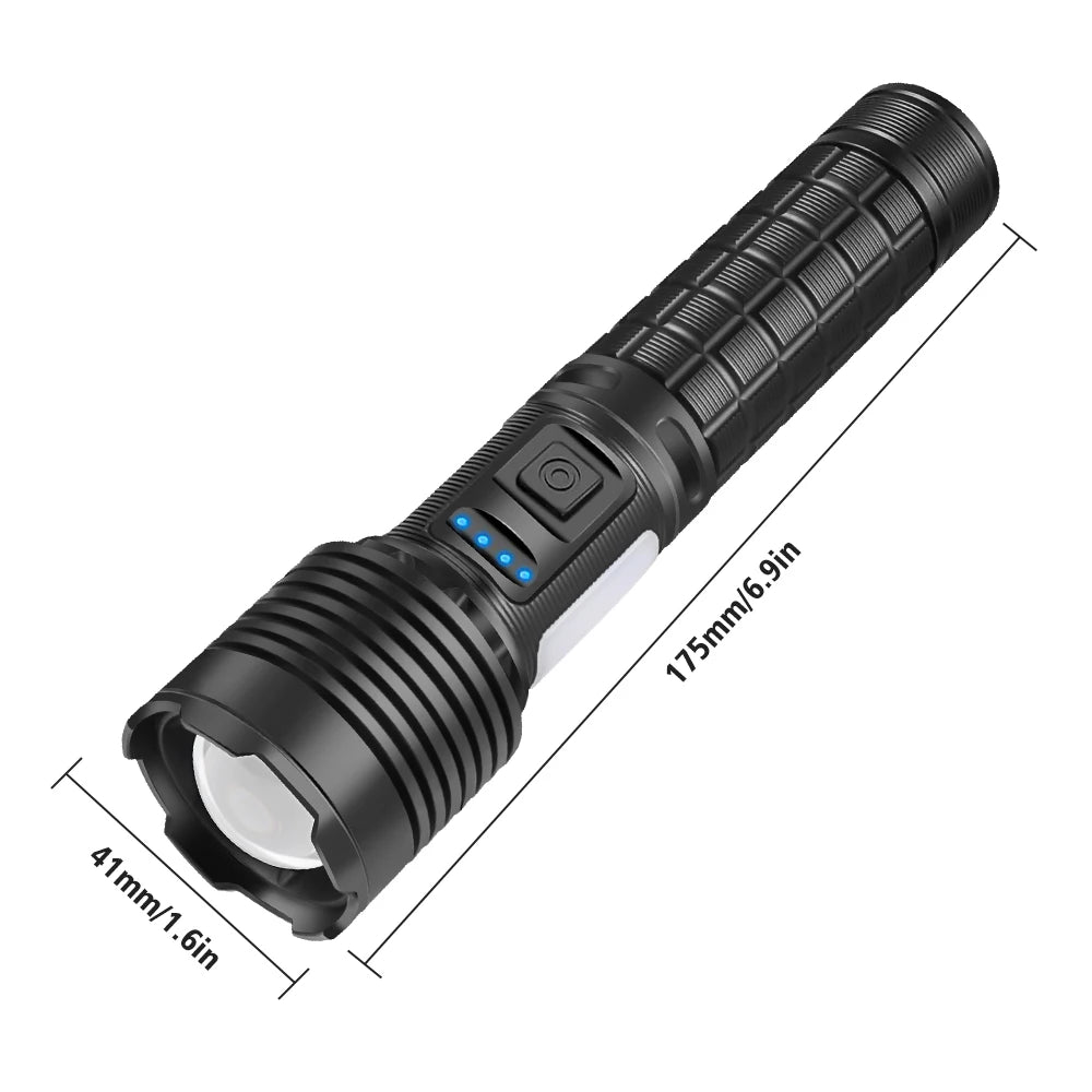 Retractable Portable Zoom Led Flashlights Built-in Battery