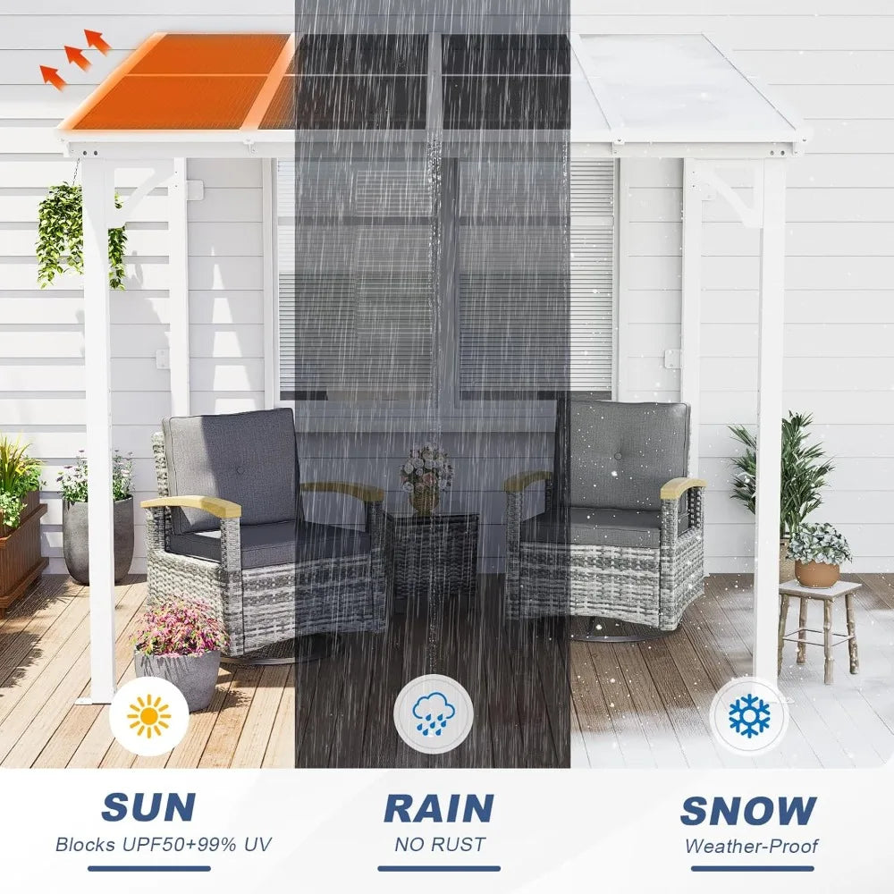 10' X 14' Gazebo Wall Mounted Lean To Metal Awnings Pergola