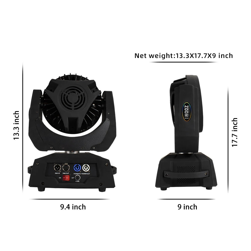 SHEHDS 36x18W LED Zoom Wash Moving Head Lighting Button Version RGBWA+UV Color for Disco Nightclub Wedding