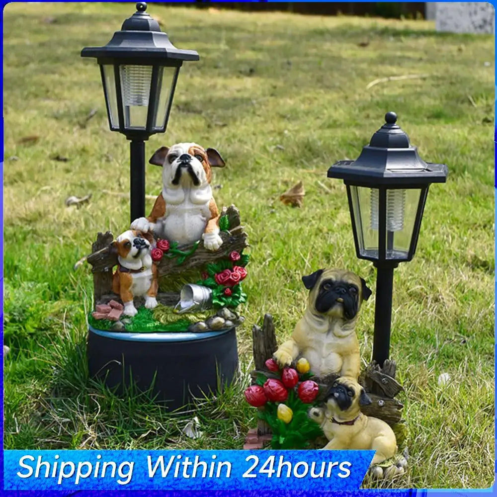 Solar Hexagonal Garden Lamp Resin Cute Figurine Light Animal/Child/Gnome Hexagonal Decorative Lamp Courtyard Decoration