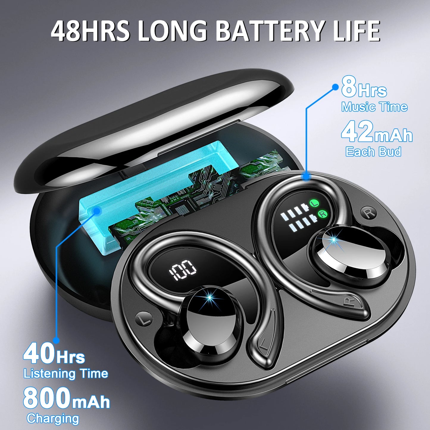 Wireless Noise Cancelling Sports Earbuds