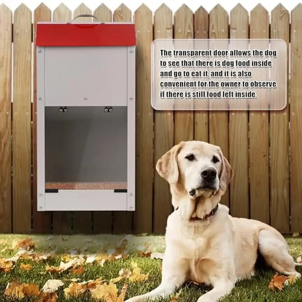 Large Breed Dog Food Dispenser Gravity Feeder 25lbs Steel