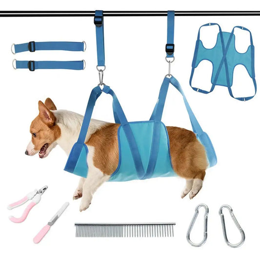 Pet Grooming Hammock Breathable Grooming Harness Set