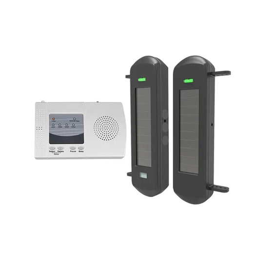 HTZSAFE Solar Beam Sensor Driveway Alarm System 800 Meters Wireless Range 100 Meters Sensor Range DIY Home Security Alerts