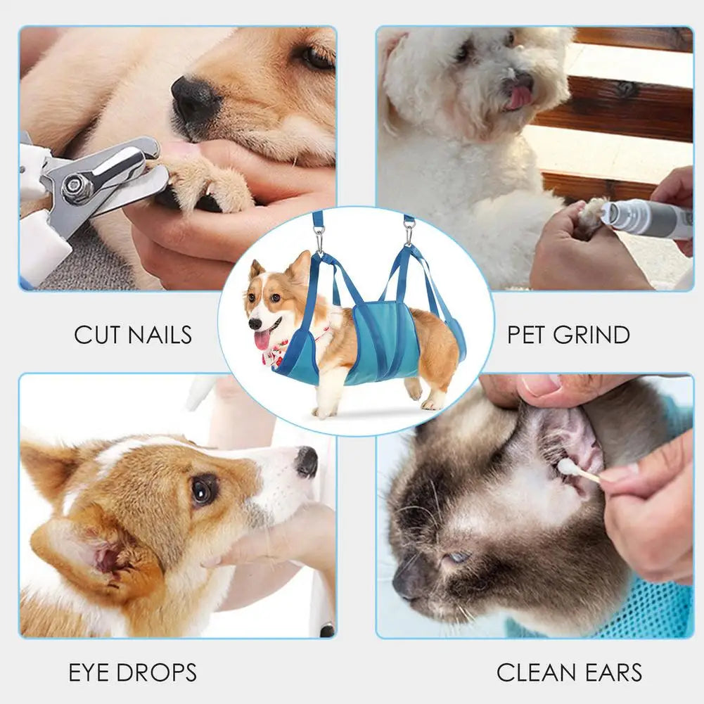 Pet Grooming Hammock Breathable Grooming Harness Set
