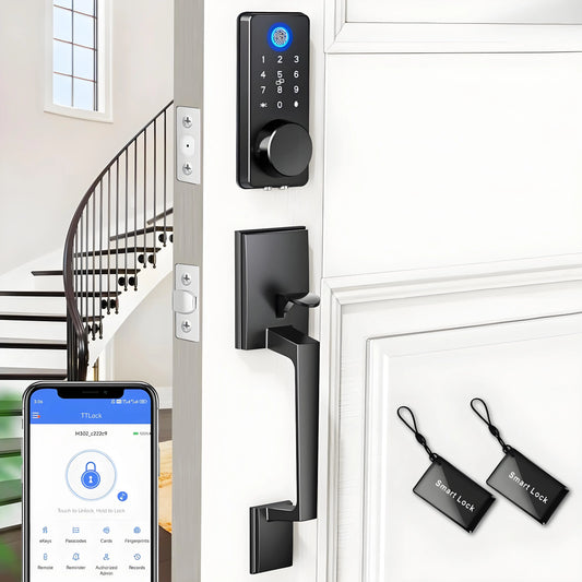 Blacksmith Fingerprint Electronic Door Lock Smart Lock with Front Door Handle Set App Remote Control Unlocking Password Lock