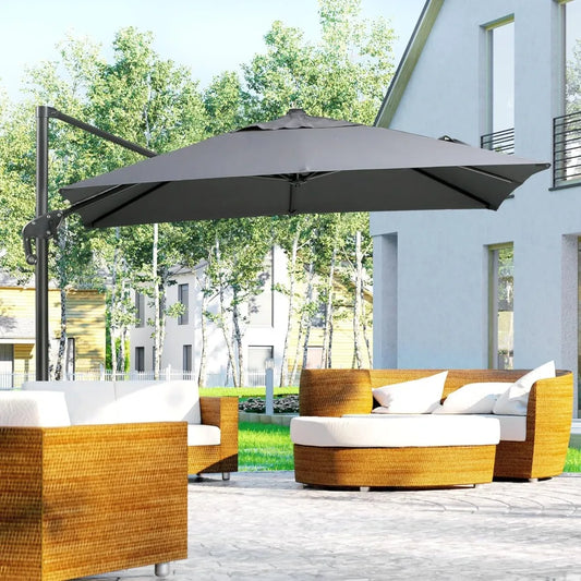 8FT Cantilever Patio Umbrella with 360 Degree Rotation