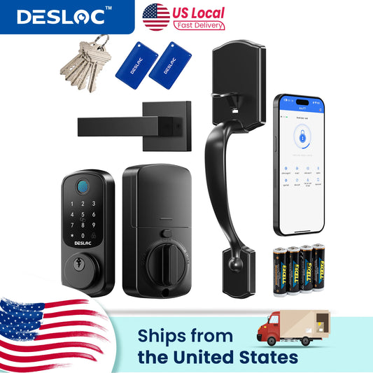 DESLOC B200 Keyless Entry Door Lock with Handle Set, Deadbolt Smart Lock, Electronic keypad Door Lock with Handle, IP54