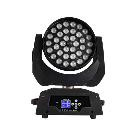 SHEHDS 36x18W LED Zoom Wash Moving Head Lighting Button Version RGBWA+UV Color for Disco Nightclub Wedding