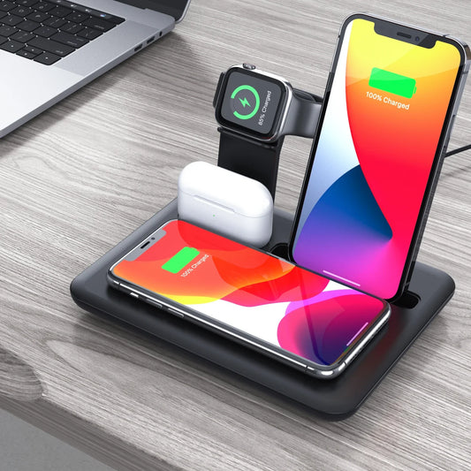 15W Fast Wireless Charger Stand For iPhone 11 12 4 in 1 Dock