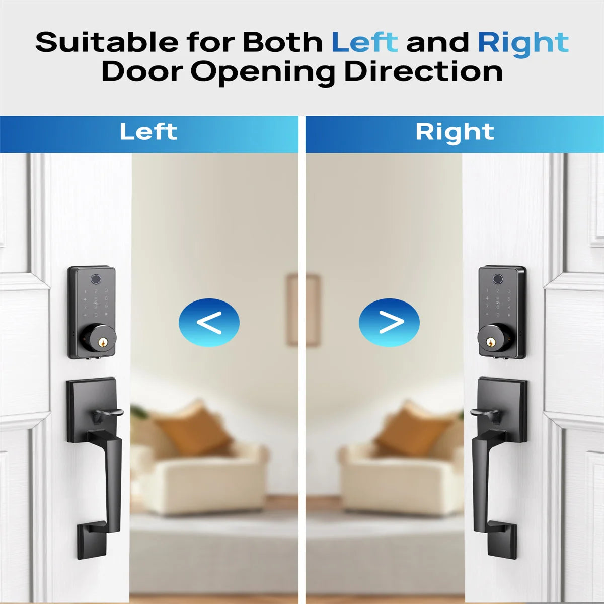 Blacksmith Fingerprint Electronic Door Lock Smart Lock with Front Door Handle Set App Remote Control Unlocking Password Lock