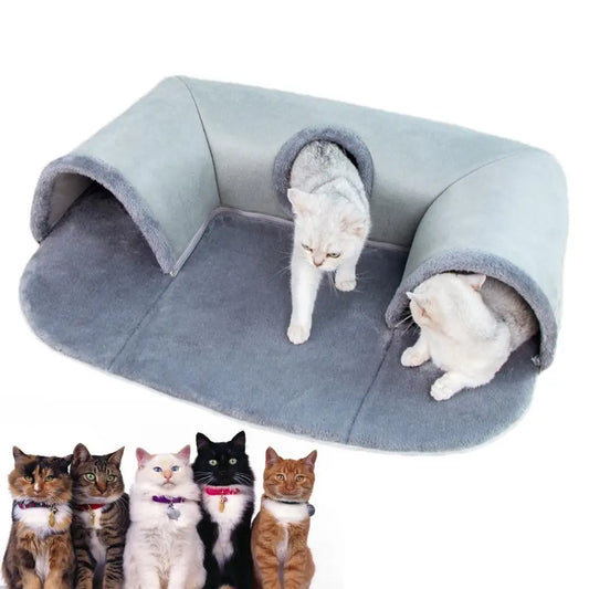 Cat Tunnel For Indoor Cats Removable Cat Beds Washable U Shape Cat Cave