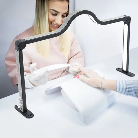 Dimmable 48W Nail Tech Lamp – Professional Foldable Desk Manicure Lamp with 3 Light Modes (3000K-6000K)black