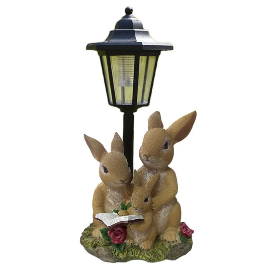Solar Hexagonal Garden Lamp Resin Cute Figurine Light Animal/Child/Gnome Hexagonal Decorative Lamp Courtyard Decoration