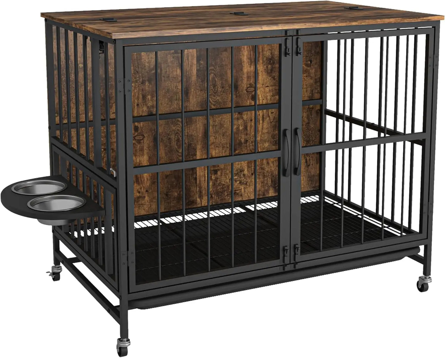 43.3 Inch Dog Furniture Crate with Drawers for Large Dogs