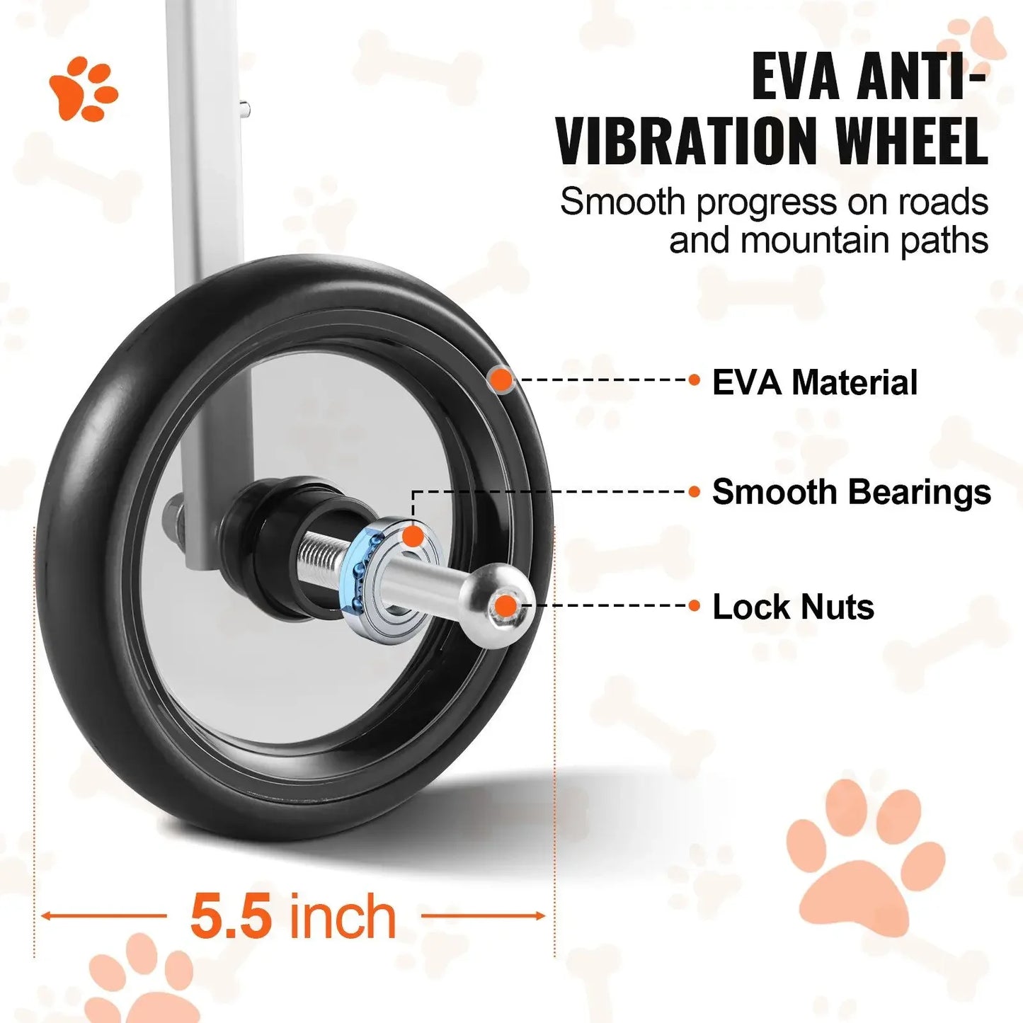 "2-wheel dog wheelchair – adjustable, lightweight. For hind leg paralysis/weakness."