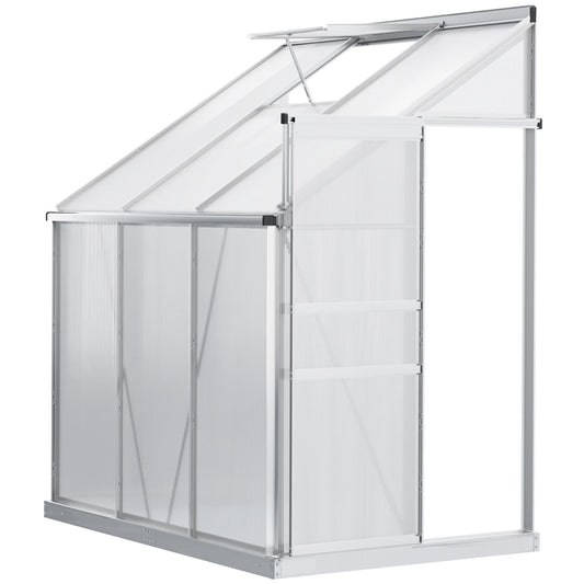 6' X 4' Walk-In Garden Polycarbonate Greenhouse Kit W/ Adjustable Vent, Clear