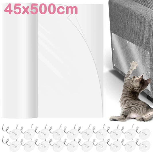 45x500cm Cat Anti Scratch Tape Transparent PVC Self-Adhesive