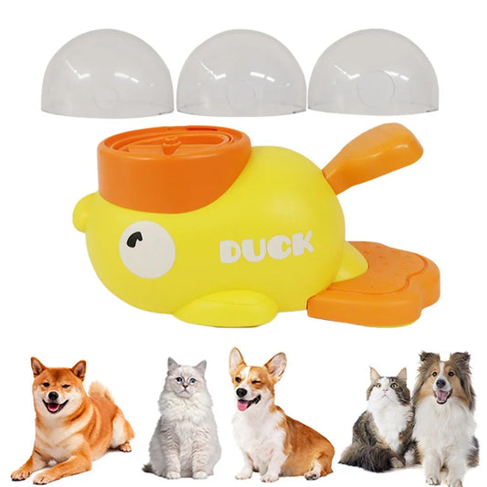 Yellow Duck Pet Automatic Feeder Wear Resist Dog Snack Feeder Non Slip Puzzle Feeder Toy for Dog Cat Intelligent Training Toy