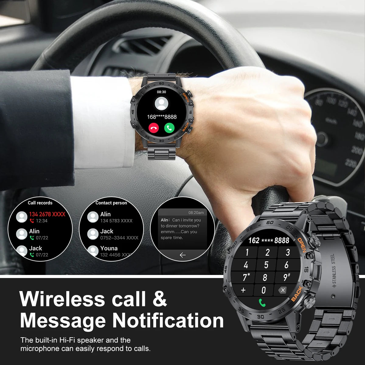LIGE Smartwtach For Men Bluetooth Calling Waterproof Watches Health Monitoring 400mAh Outdoor Sport Smartwatch Man Reloj Hombre